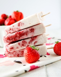  Strawberry Coconut Ice Pops - From Lisa at Sweet 2 Eat Baking